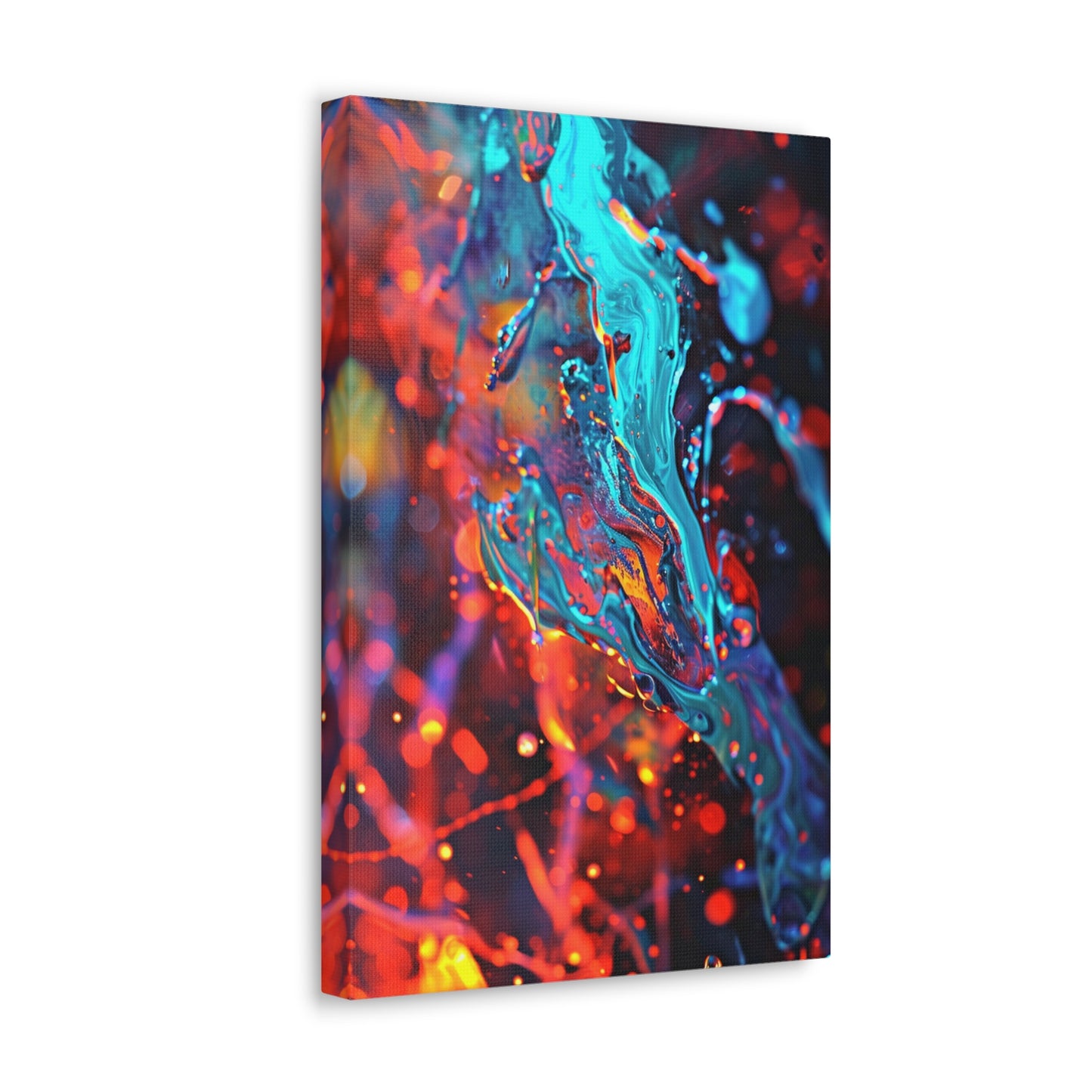 Aqueous Prism: Fluid Crystalline Essence - Abstract Harmony Canvas