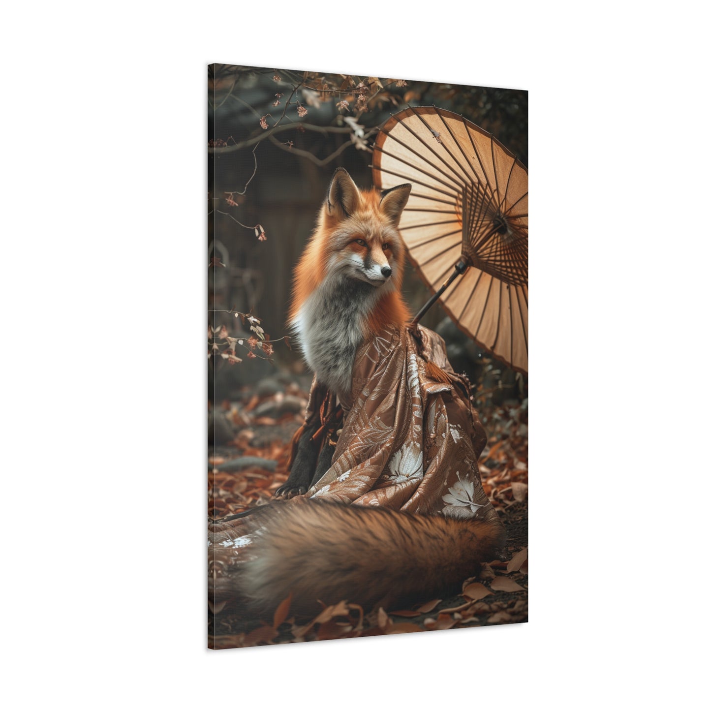 Foxfire Essence: Enigmatic Kitsune Spirit - Creatures from Beyond Canvas