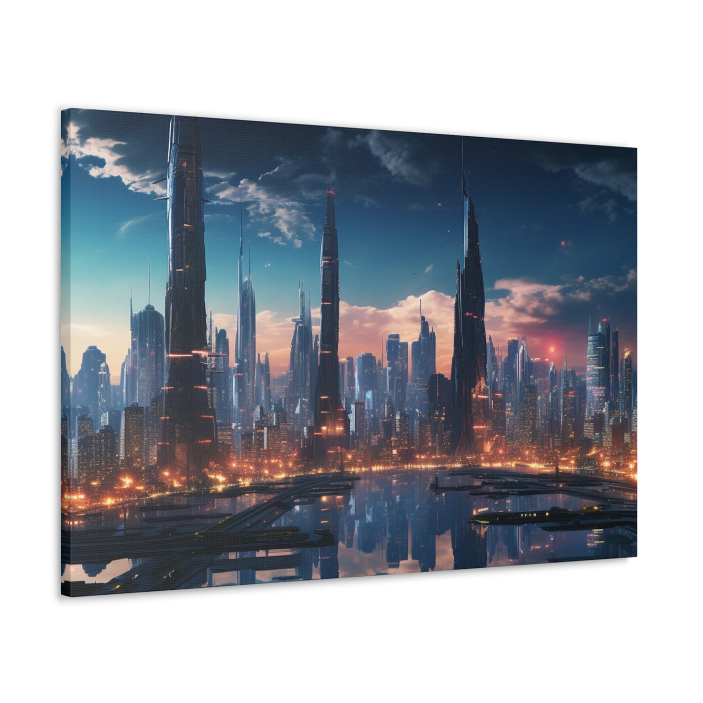 Futurist's Dream: Illuminated Urban Frontiers - Urban Epochs Canvas