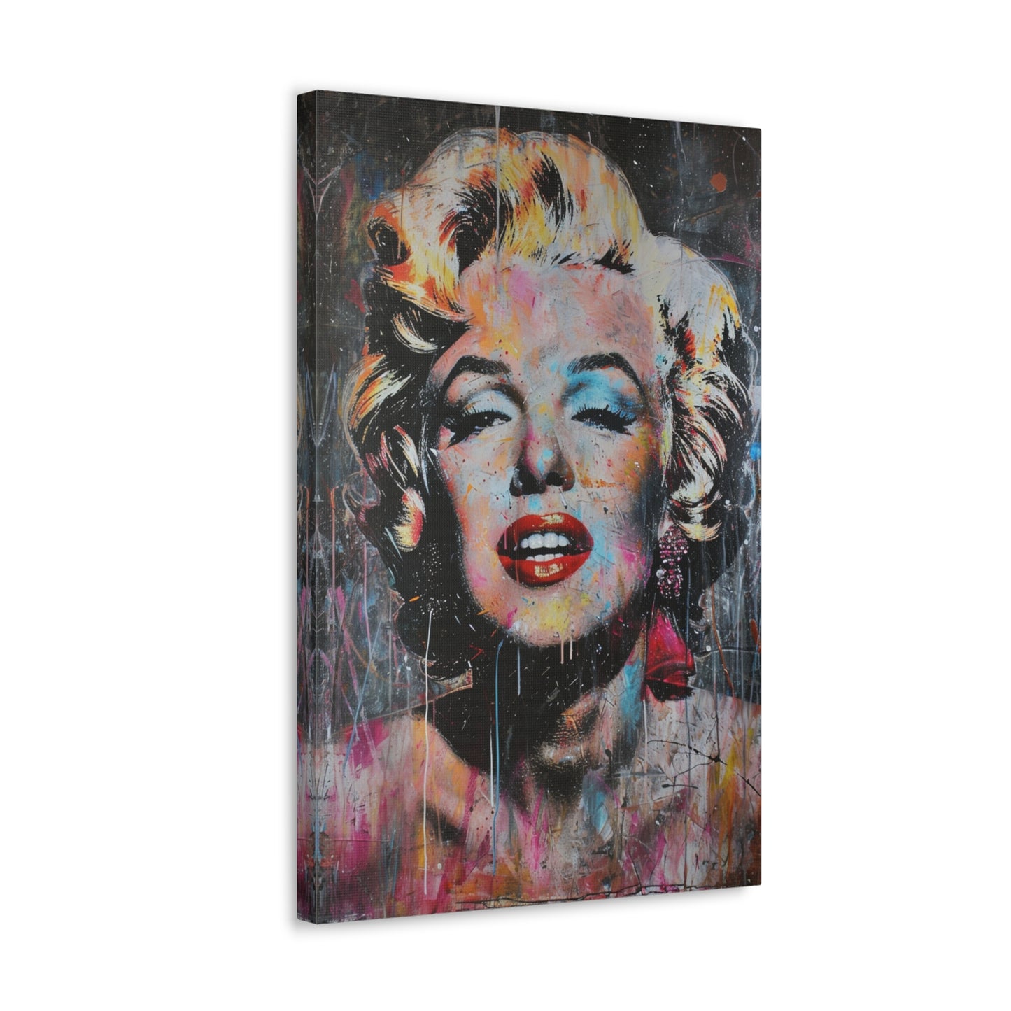 Canvas Serenade: Marilyn's Chromatic Enigma - Pop Culture Magic Canvas