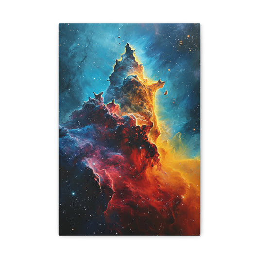 Vibrant Nebula Odyssey - Celestial Dreams Canvas