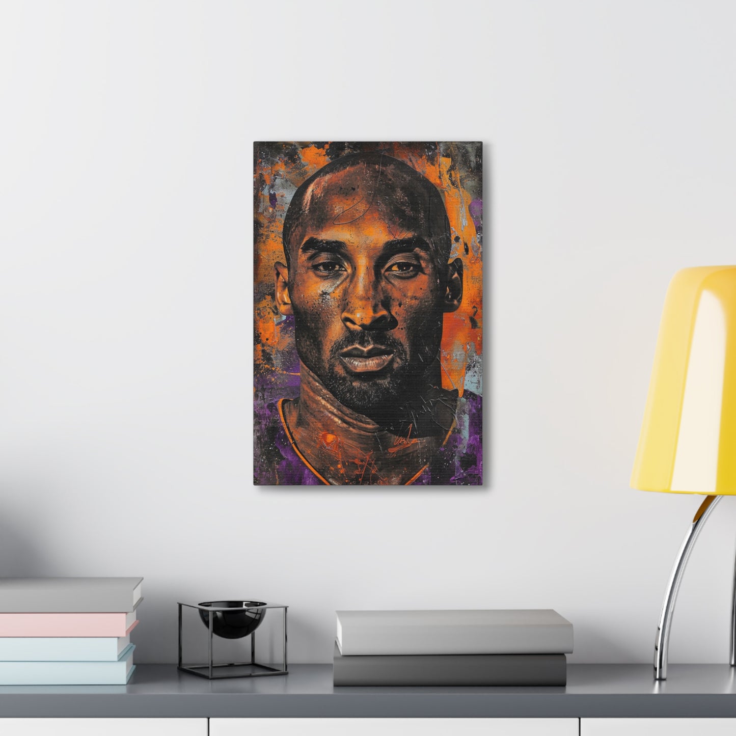 Kobe's Resilience: Artistic Portrait in Basketball Legend - Athletic Expressions Canvas