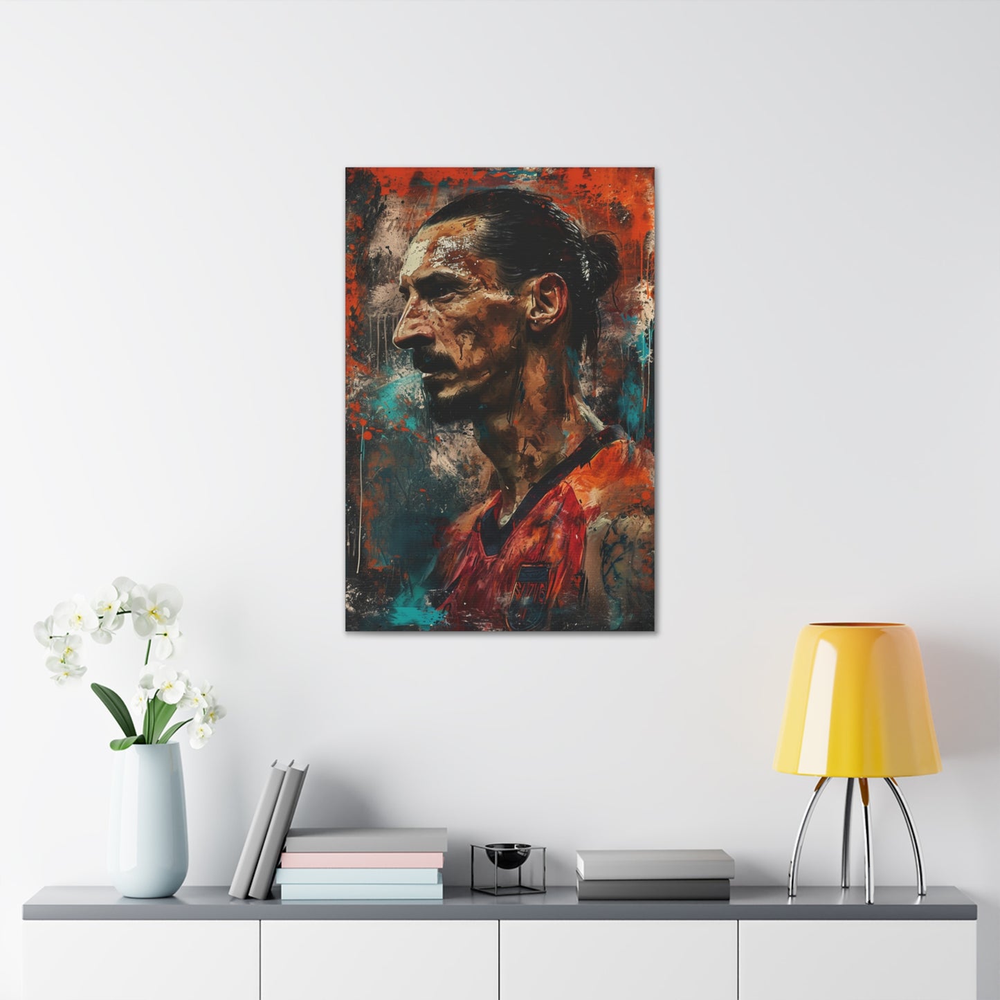 Zlatan's Reverie: Artistic Portrait in Athletic Majesty - Athletic Expressions Canvas