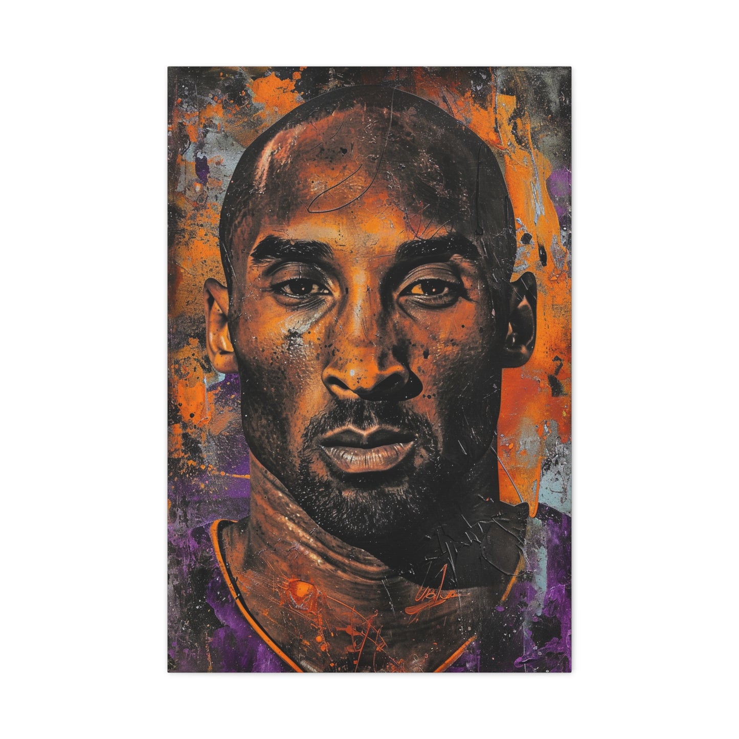 Kobe's Resilience: Artistic Portrait in Basketball Legend - Athletic Expressions Canvas