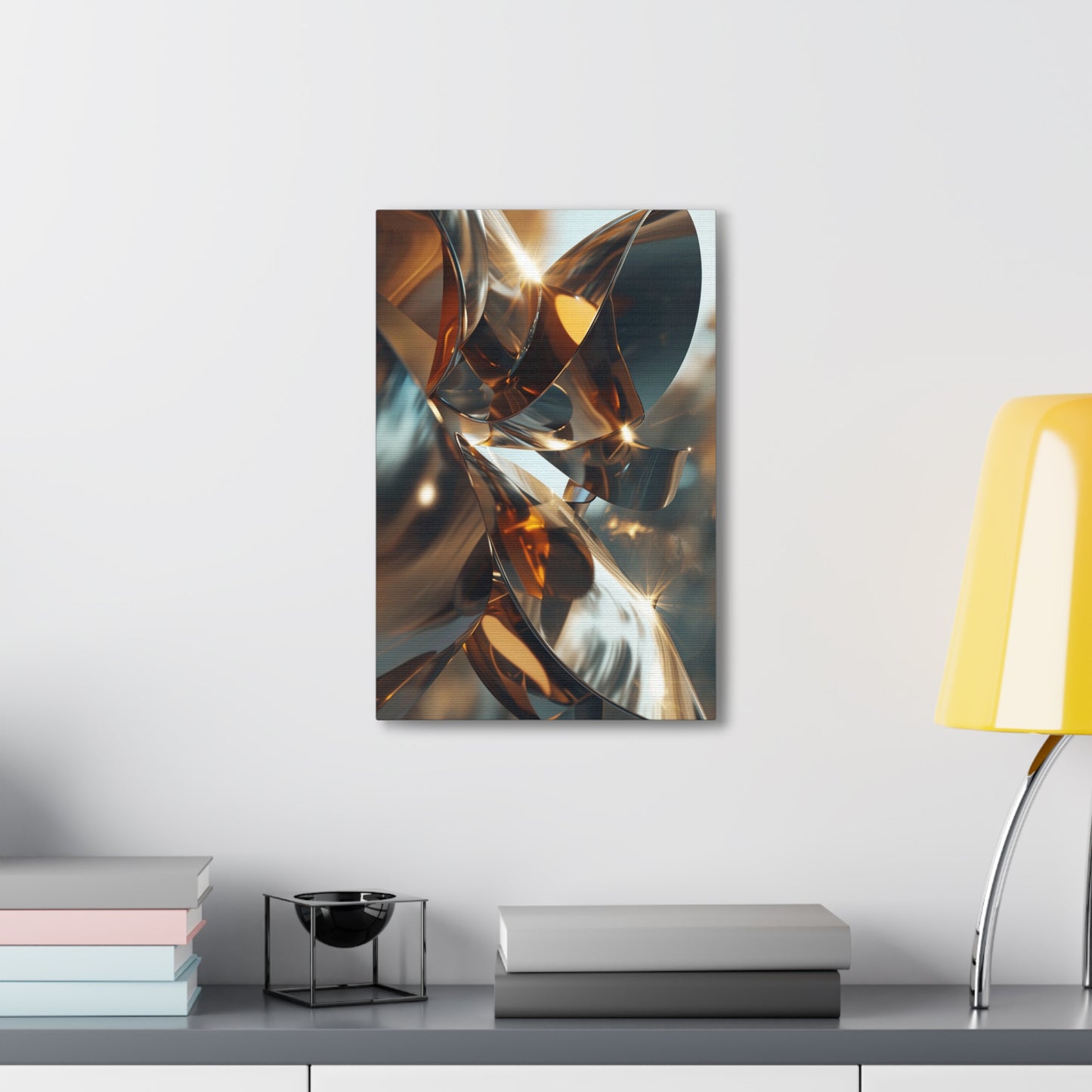 Bronze Illumination: Metamorphic Radiance - Abstract Harmony Canvas