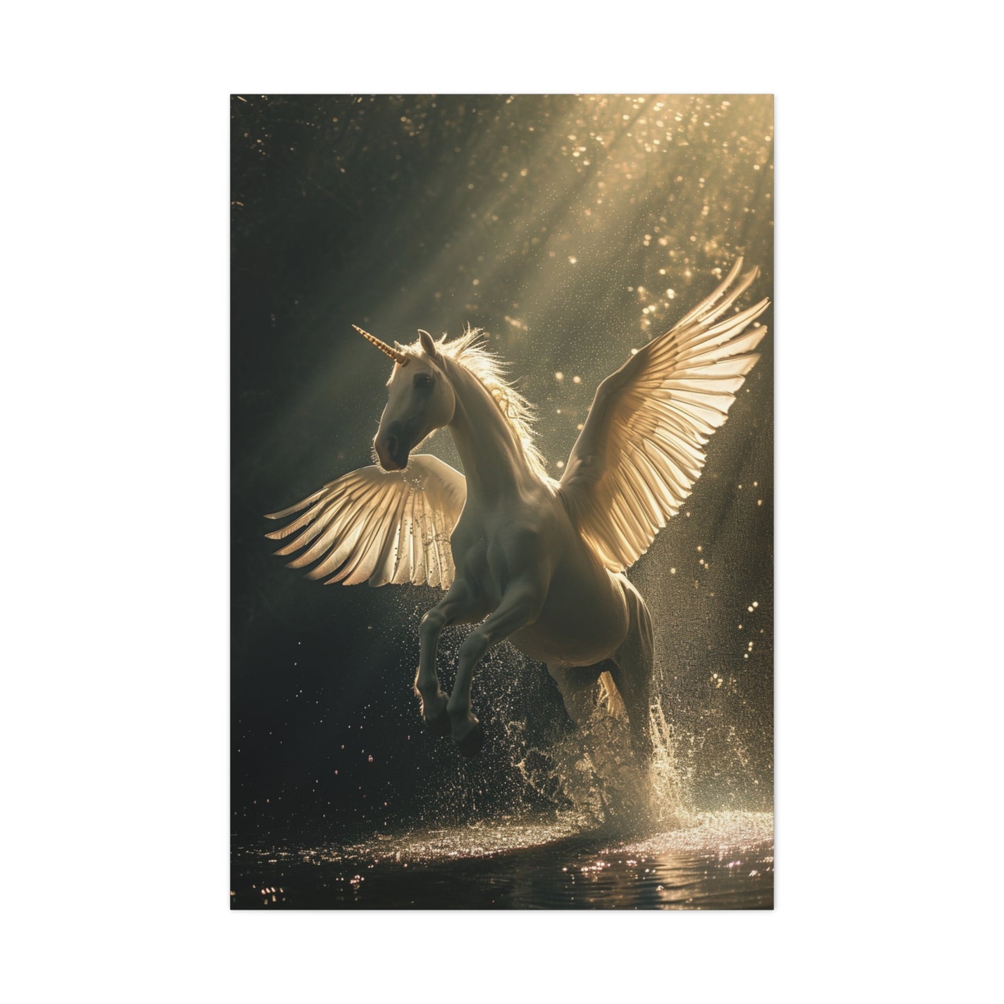 Pegacorn Majesty: Ethereal Wings and Horns - Creatures from Beyond Canvas