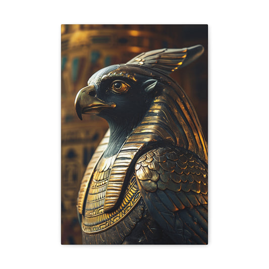 Horus's Splendor: Golden Guardian of the Skies - Divine Deities Canvas