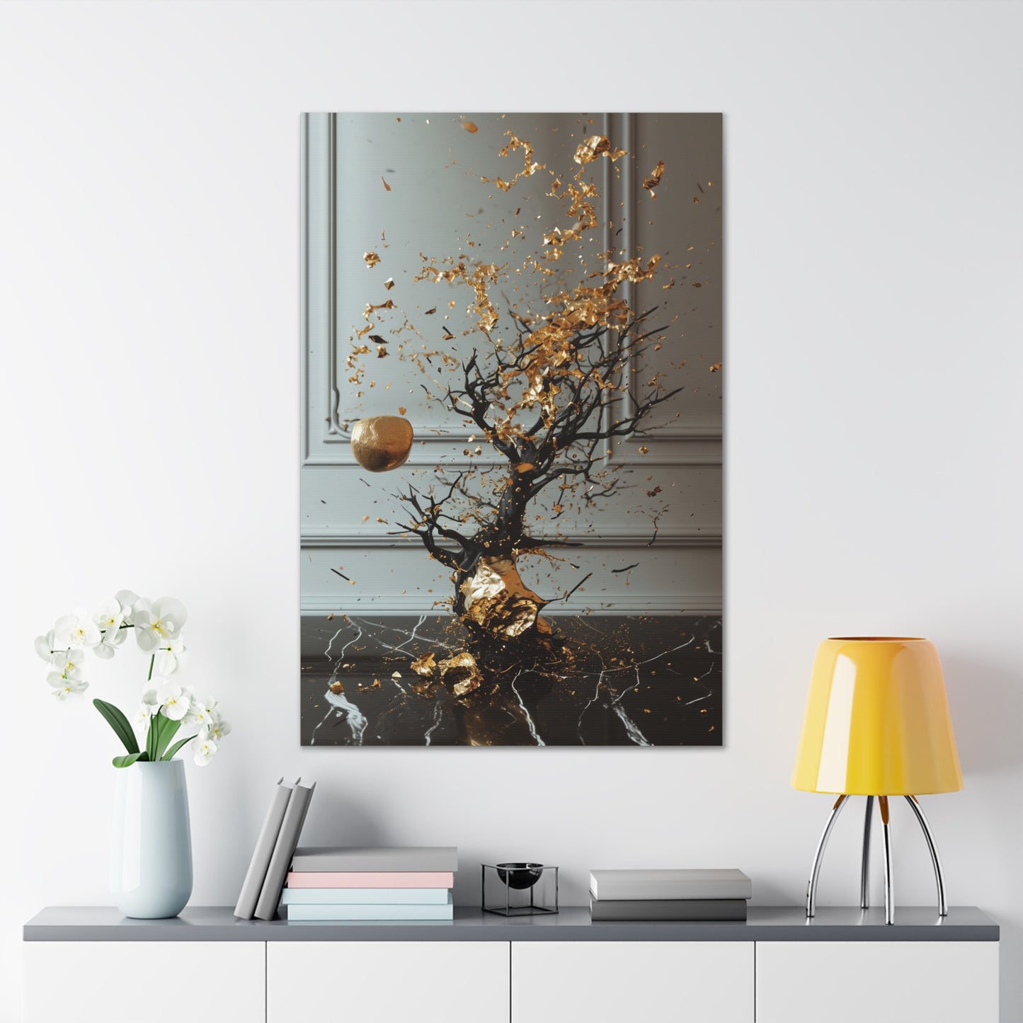 Aurum Arbor: Chamber of Transcendence - Abstract Harmony Canvas