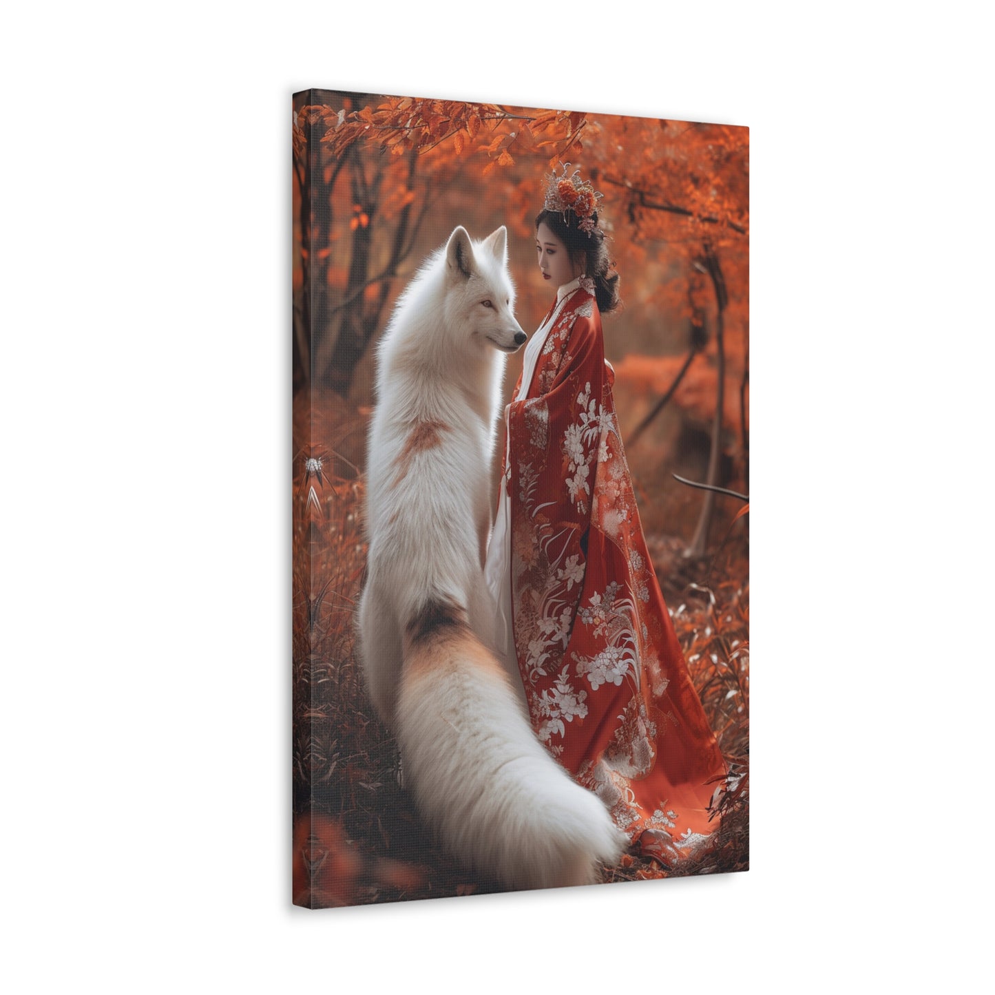 Enchanted Woodland Duette: Kitsune Harmony - Creatures from Beyond Canvas