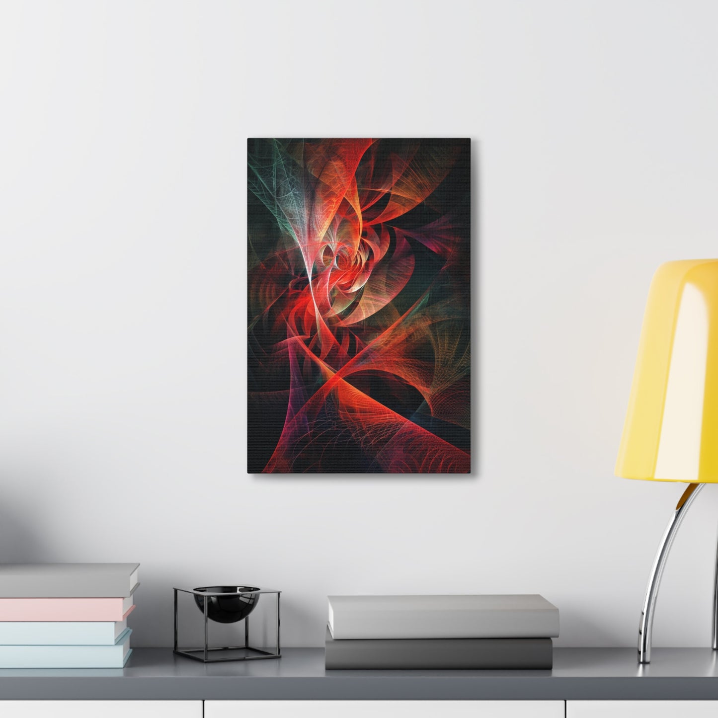 Crimson Nexus - Abstract Harmony Canvas