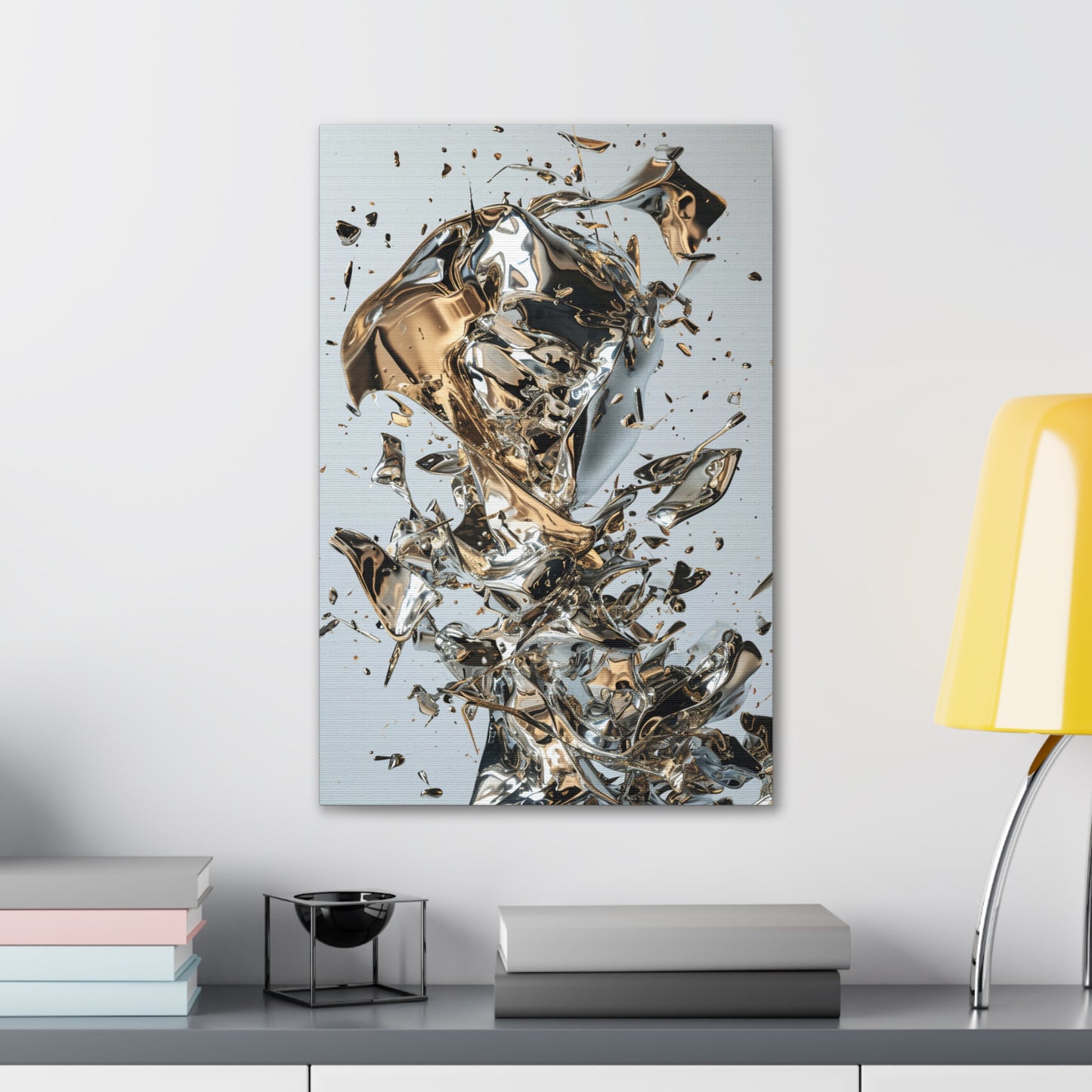 Gilded Fusion: Alchemy Unveiled - Abstract Harmony Canvas