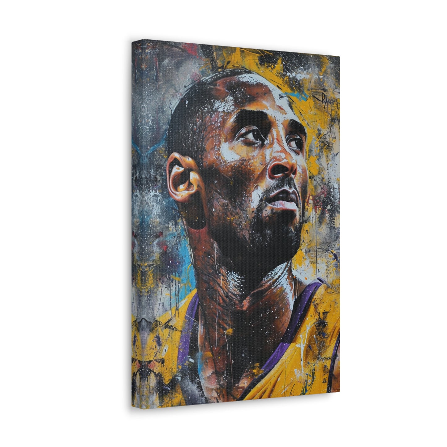 Bryant's Determination: Artistic Portrait in Basketball Brilliance - Athletic Expressions Canvas