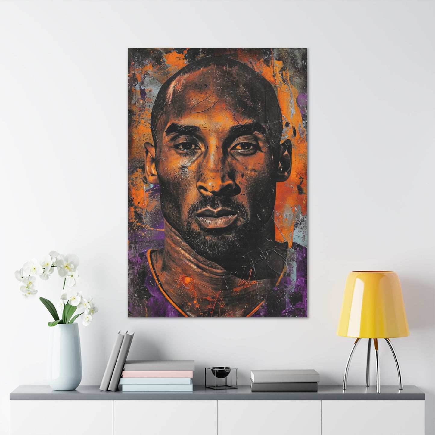 Kobe's Resilience: Artistic Portrait in Basketball Legend - Athletic Expressions Canvas