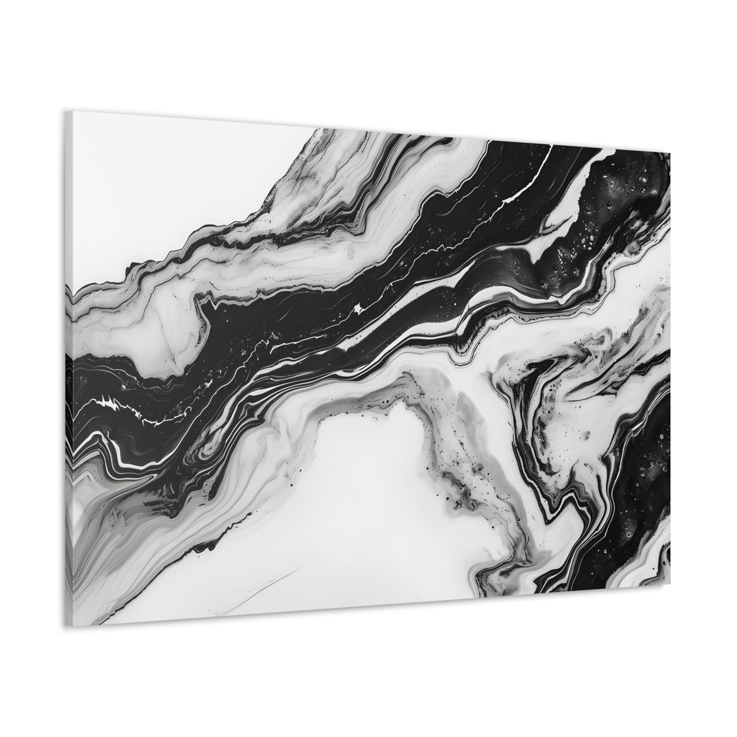 Mystic Monochrome Marble - Marbleized Canvas