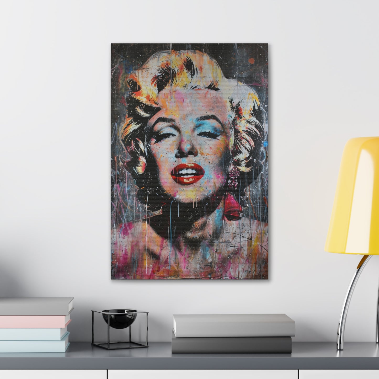 Canvas Serenade: Marilyn's Chromatic Enigma - Pop Culture Magic Canvas