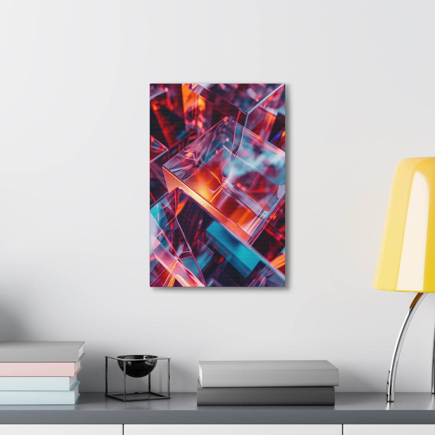 Cubist Metamorphosis: Shifting Realms - Abstract Harmony Canvas