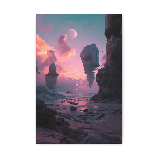 Astral Arrivals: Shores of Tranquility - Celestial Dreams Canvas