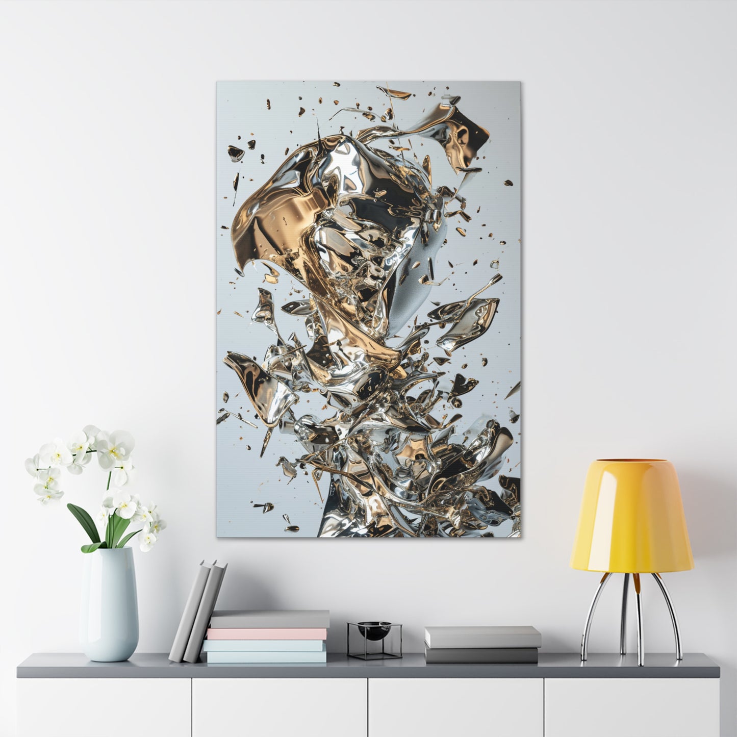 Gilded Fusion: Alchemy Unveiled - Abstract Harmony Canvas