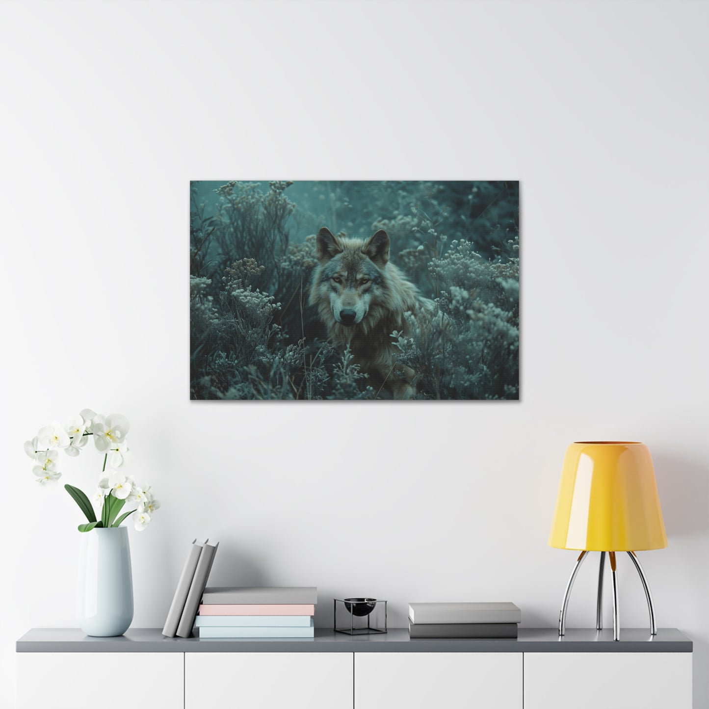 Forest Harmony: Wolf's Presence Amidst Nature's Palette - Creatures of the Earth Canvas