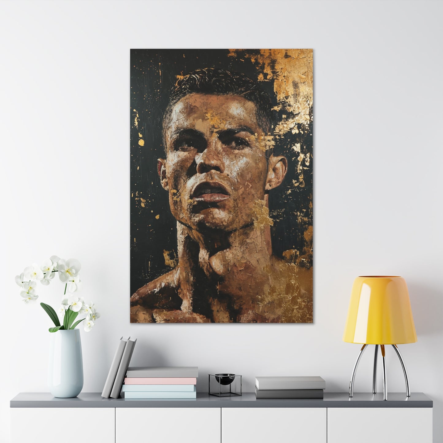 Ronaldo Unveiled: Artistic Portrait in Athletic Brilliance - Athletic Expressions Canvas