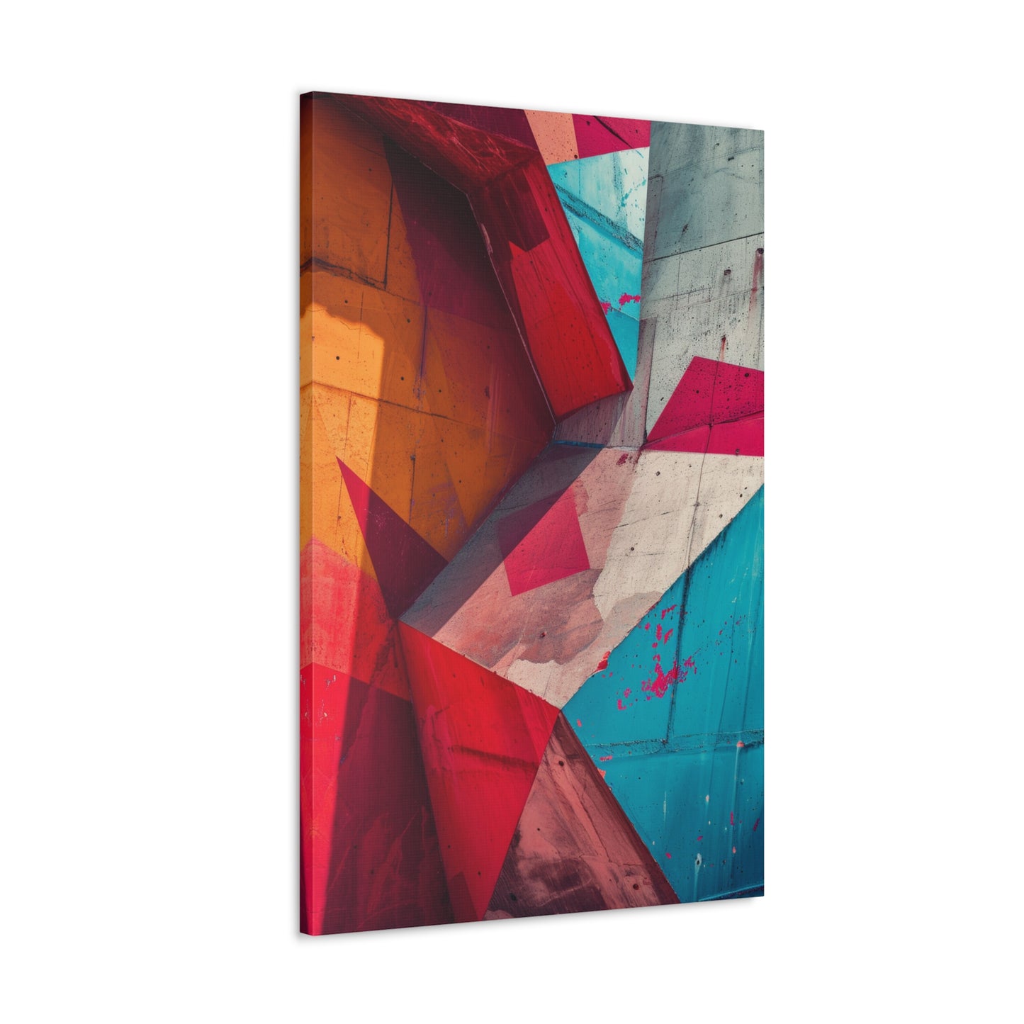 Chromatic Edges: Urban Mirage - Abstract Harmony Canvas