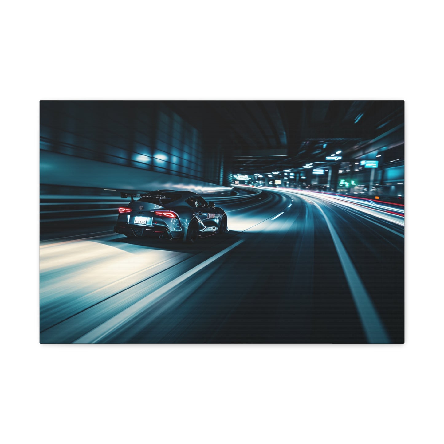 Lone Velocity: Toyota Supra MK4 Pierces the Silence of the Night - Velocity Visions Canvas