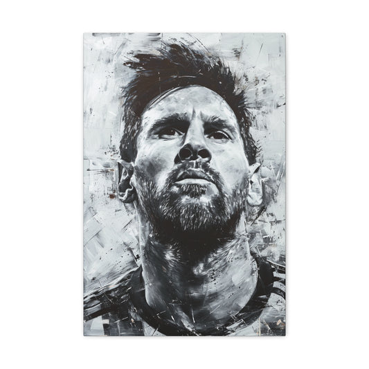 Dynamic Majesty: Messi's Artistic Portrait in Soccer Brilliance - Athletic Expressions Canvas