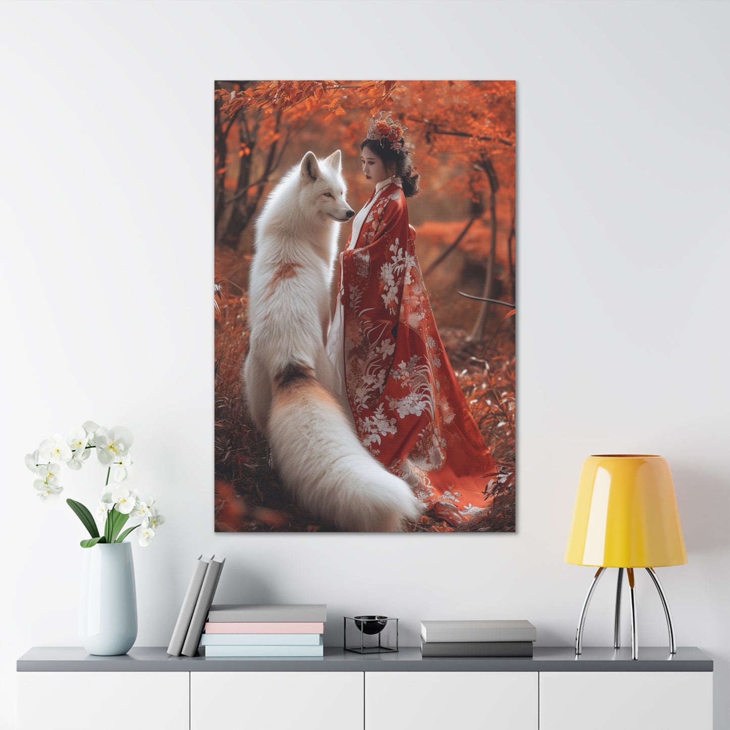 Enchanted Woodland Duette: Kitsune Harmony - Creatures from Beyond Canvas