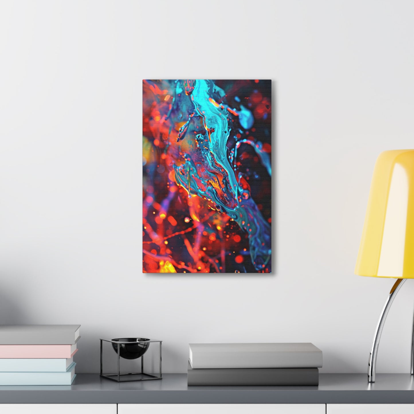 Aqueous Prism: Fluid Crystalline Essence - Abstract Harmony Canvas