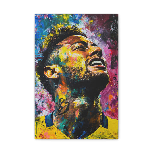 Infinite Inspiration: Neymar's Gaze in Brushstroke Harmony - Athletic Expressions Canvas