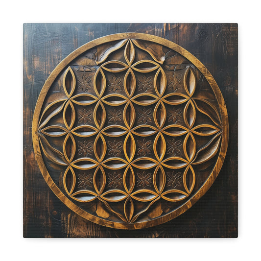 Cosmic Bloom: A Symphony of Sacred Geometry - Sacred Geometry Canvas