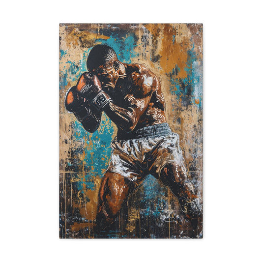 Rumble in Colors: Artistic Rendering of a Boxer's Grit - Athletic Expressions Canvas