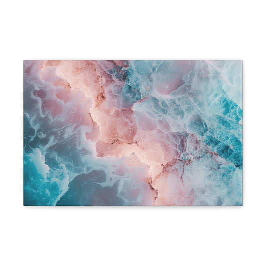 Aqua Velvet Serenade - Marbleized Canvas