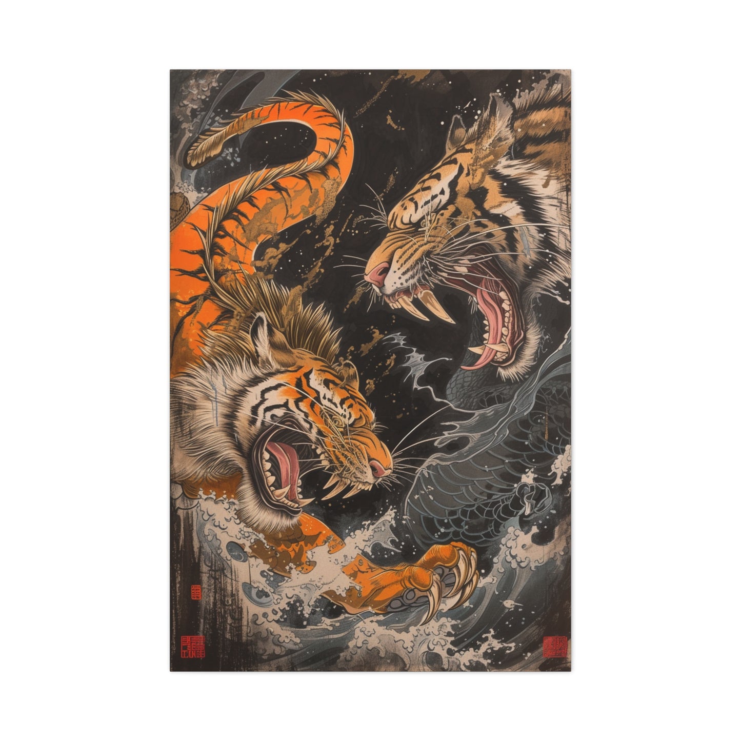 Roaring Duality - Ukiyo-e Canvas