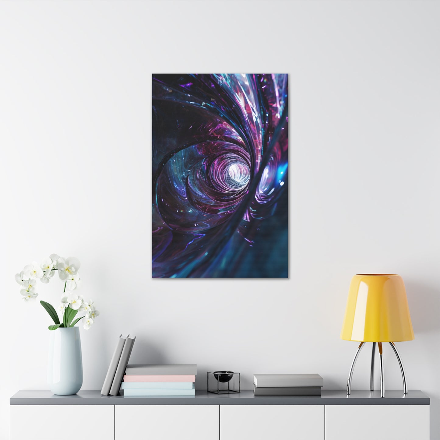 Chronal Vortex: Gateway to the Void - Abstract Harmony Canvas