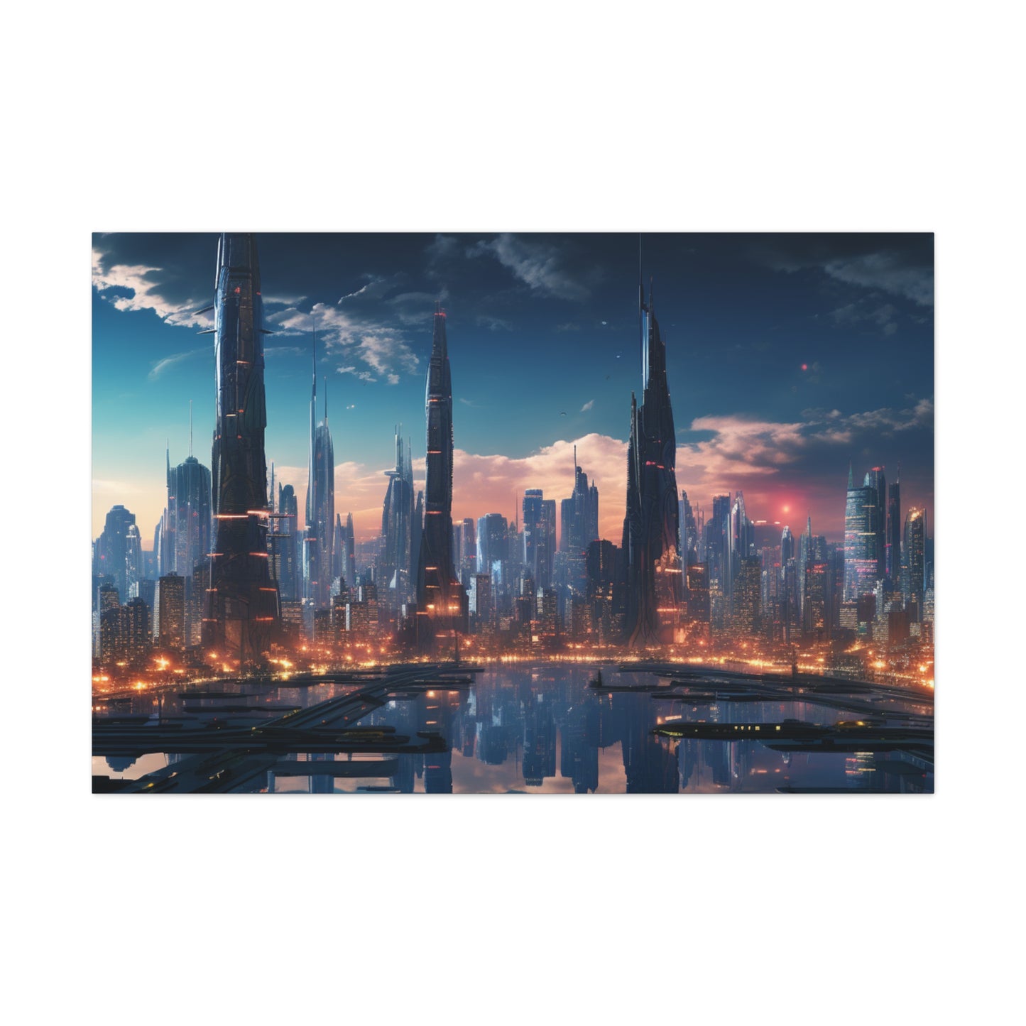 Futurist's Dream: Illuminated Urban Frontiers - Urban Epochs Canvas