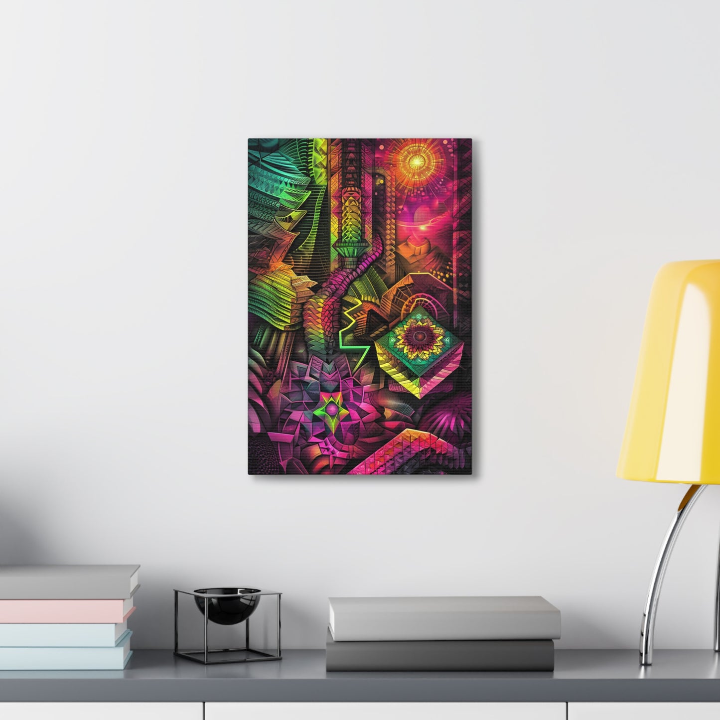 Harmonic Dimensions: A Psychedelic Love Affair with Geometry - Psychedelica Canvas