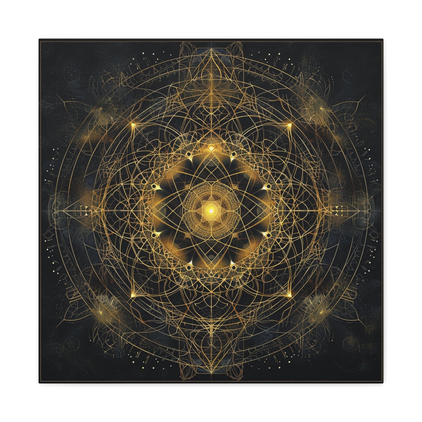 Enigmatic Codes: Unraveling the Cosmic Language - Sacred Geometry Canvas