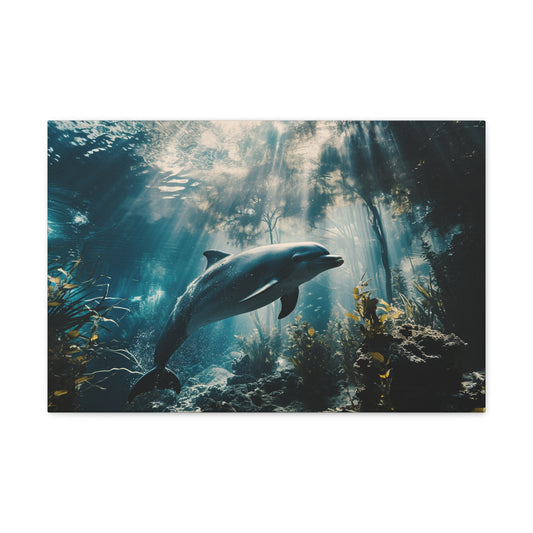 Ocean Lullaby: Captivating Dolphin Serenade - Creatures of the Sea Canvas