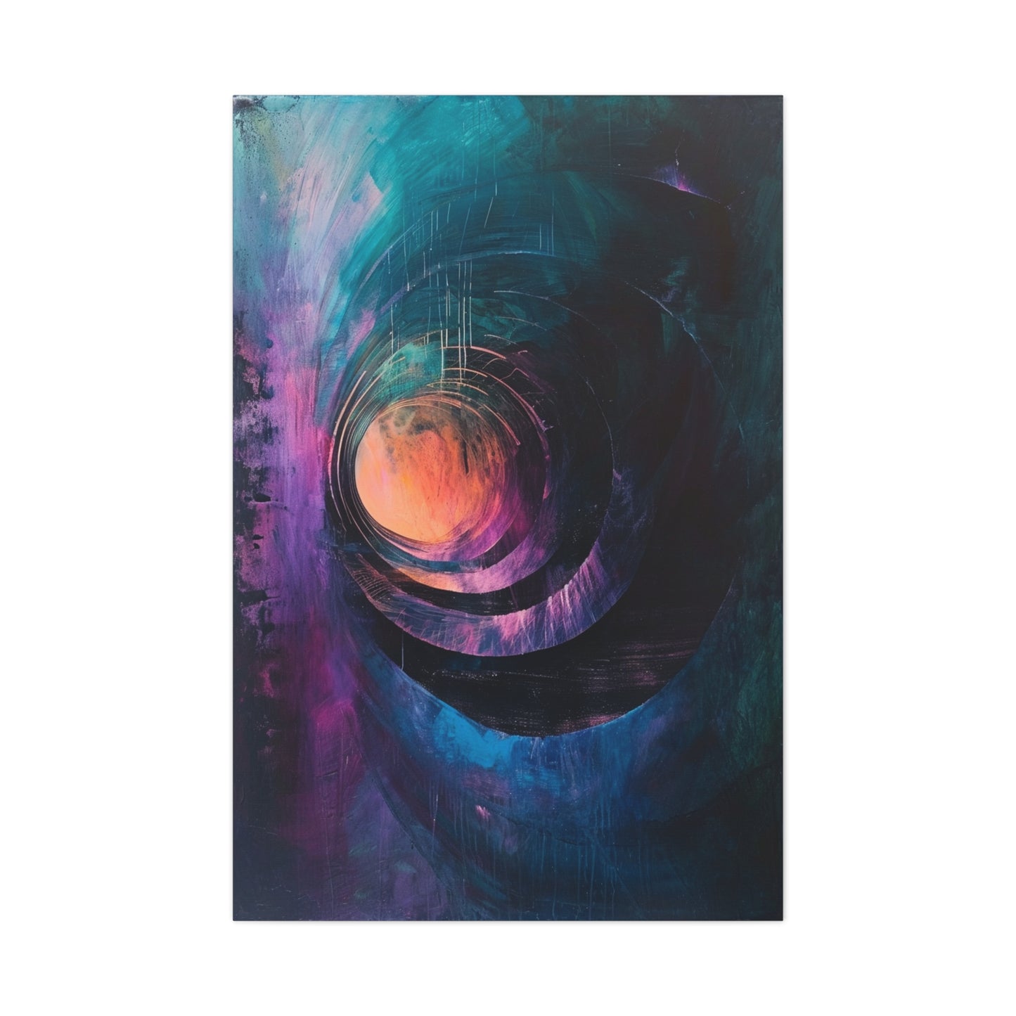 Eclipse's Embrace - Abstract Harmony Canvas