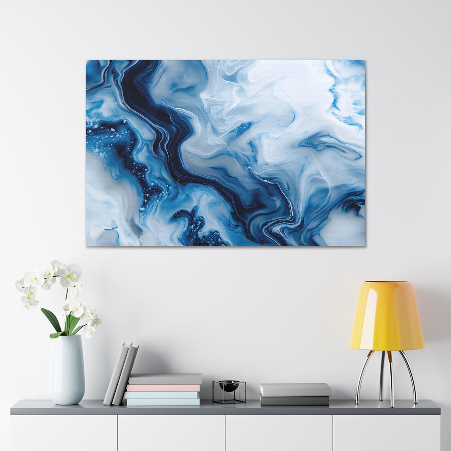 Sapphire Marbleized Essence - Marbleized Canvas