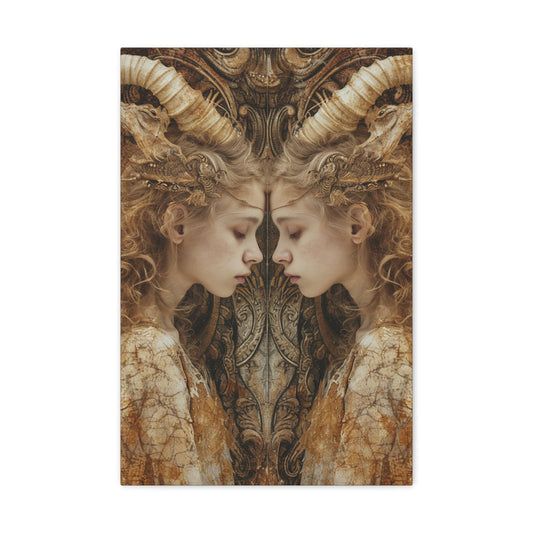 Twin Essence Tapestry - Zodiac Whispers Canvas