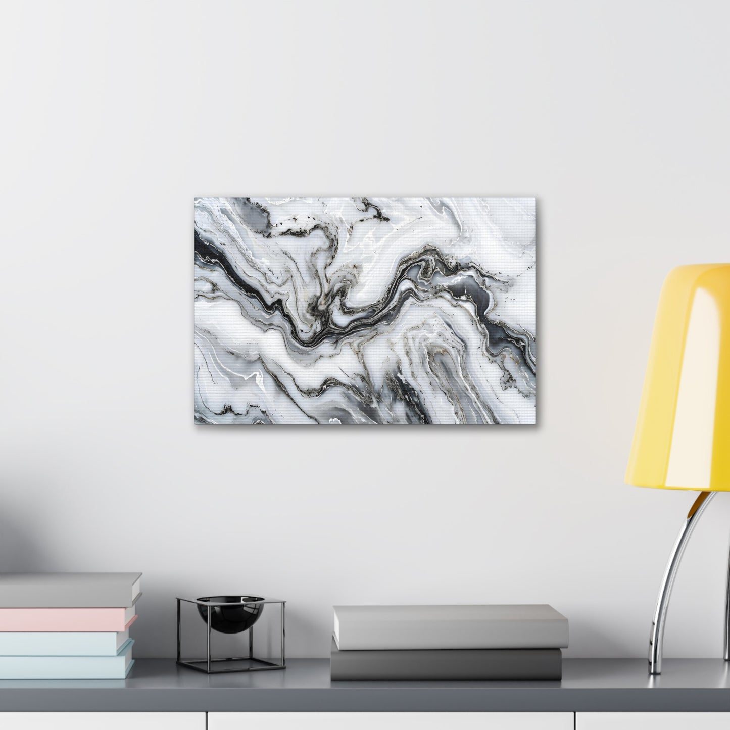 Midas Noir: Opulent Marble Elegance - Marbleized Canvas