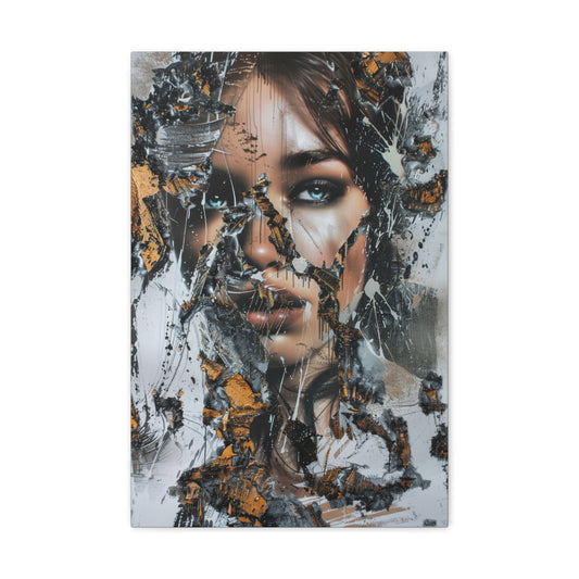 Fractured Elegance: Disintegration of Identity - Abstract Harmony Canvas