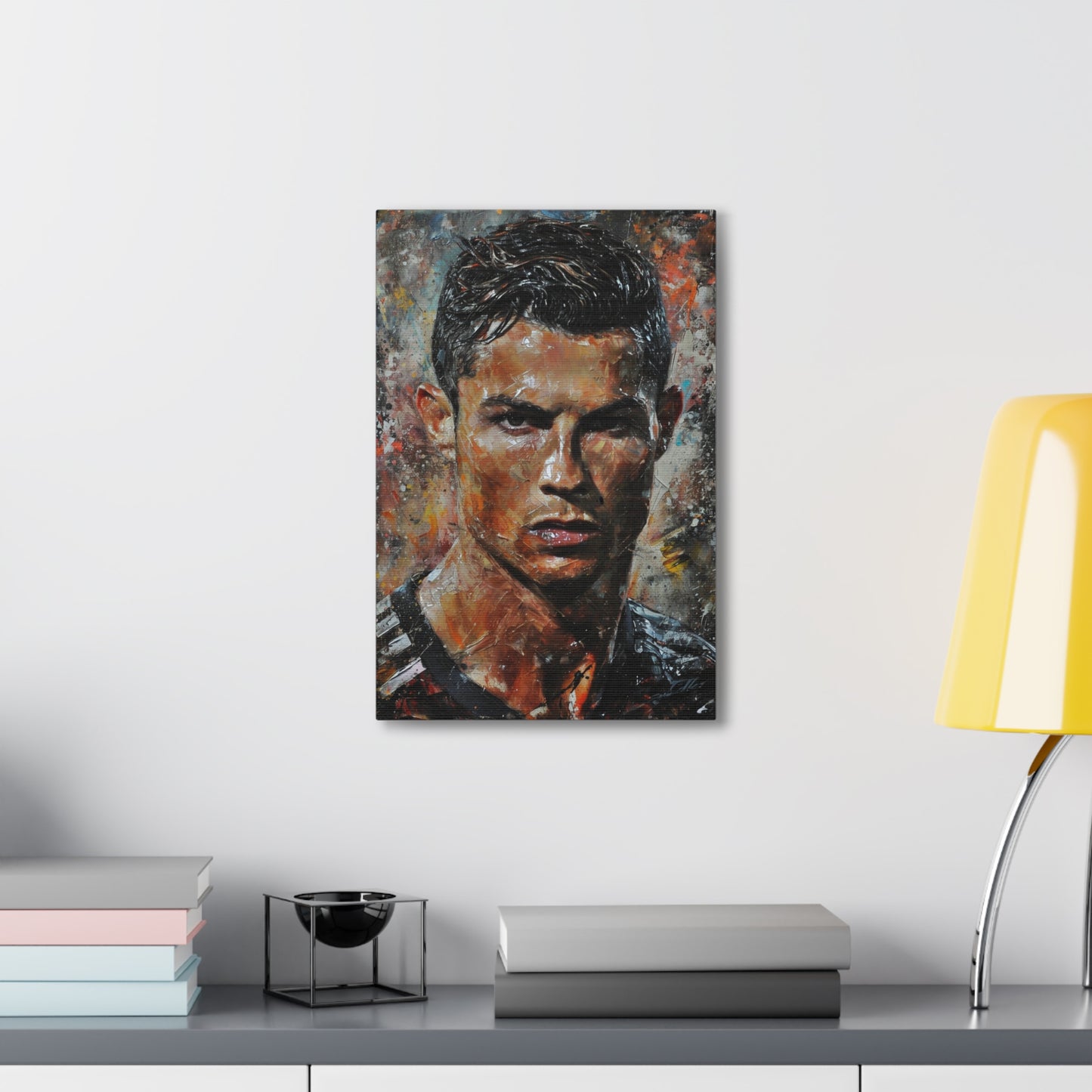 Ronaldo's Gaze: Artistic Portrait in Athletic Grandeur - Athletic Expressions Canvas