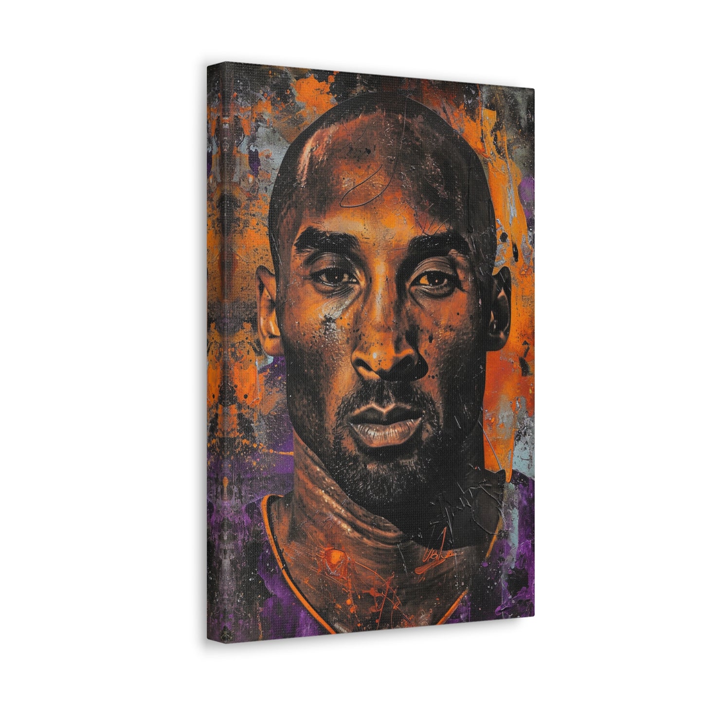 Kobe's Resilience: Artistic Portrait in Basketball Legend - Athletic Expressions Canvas