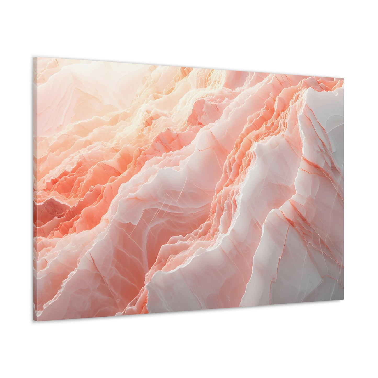 Blushing Marble Whispers - Marbleized Canvas