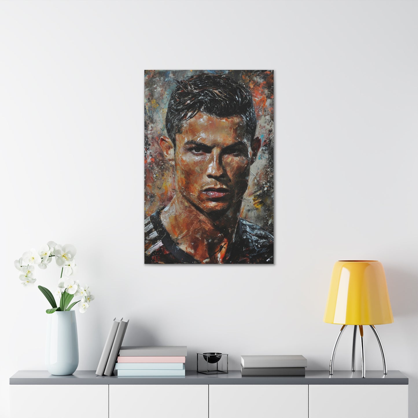 Ronaldo's Gaze: Artistic Portrait in Athletic Grandeur - Athletic Expressions Canvas