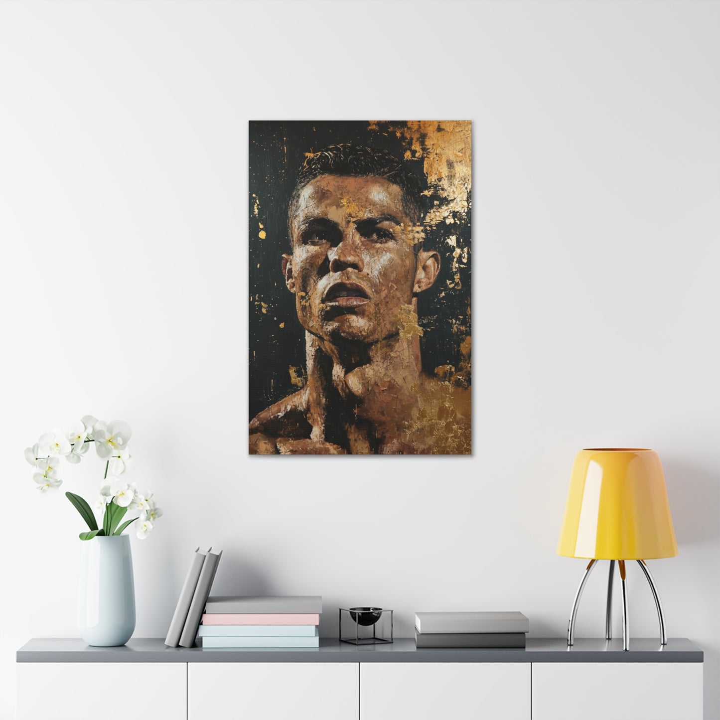 Ronaldo Unveiled: Artistic Portrait in Athletic Brilliance - Athletic Expressions Canvas