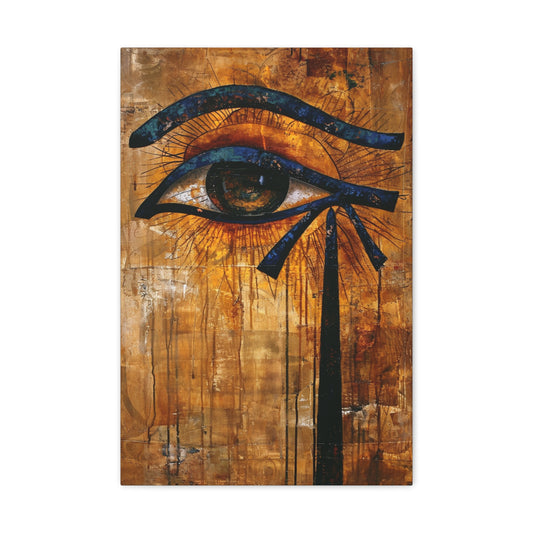 Radiant Gaze: Eye of Horus in Gold - Divine Deities Canvas